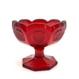 Fostoria Ruby Red Coin Glass Compote 4.5" x 4"
