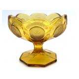 Fostoria Amber Coin Glass Compote 4.5" x 3.5"