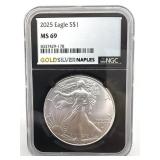 2025 American Silver Eagle, NGC Graded MS 69