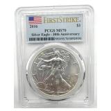 2016 American Silver Eagle, PCGS Graded MS 70,
