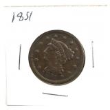 1851 Large Cent