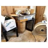 Fan, Heater, Plastic Side Table, Basket, Decor,
