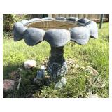 Concrete Bird Bath and Shepherds Hook