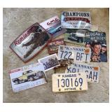 Tin Signs, License Plates, Safety Glasses