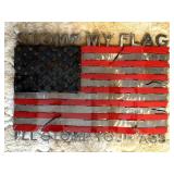Metal Flag Decor 21ï¿½ x 15ï¿½