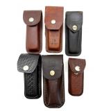 (6) Leather Knife Sheaths 7? and Smaller- Buck,