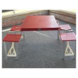 Vintage Folding Picnic Table - Plastic and
