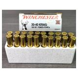 (20) Rounds Winchester 30-40 KRAG 180 GR.