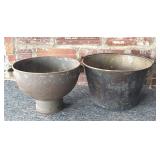 Copper Pail and Metal Colander Funnel - pail is