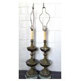 Vintage Pair of Tall Lamps 43"- cords have been