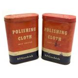 (2) Vintage BF Goodrich Polishing Cloth Tins 5.5"