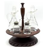 Vintage Heisey Saturn Glass Cruet, Condiment, and