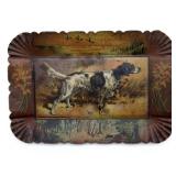 Vintage English Setter Tin Ashtray 5" x 3.5"