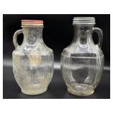 (2) Vintage Half Gallon Glass Refrigerator