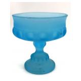 Vintage Indiana Glass Kings Crown Satin Blue