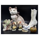 Cat Figure, Bird Wall Pocket, and More 9.5" Tall
