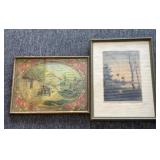 (2) Vintage Framed Prints 18" x 14" and Smaller