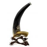 Vintage Powder Horns and Unmarked Spurs- horns