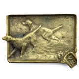 Vintage Brass English Setter Ashtray 5" x 3.5"