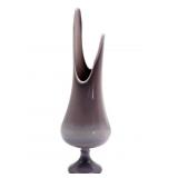 Vintage MCM Purple Slag Glass Swung Vase 15"