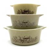 Vintage Pyrex Forrest Fancies Nesting Handled