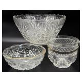 Glass Punch Bowl Ice Bucket and Bowl