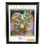 Autographed 2005 CMA Awards Poster in Frame 21' x