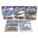 (5) Johnny Lightning Truckin' America Cars in