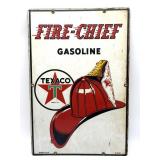 Fire Chief Gasoline Porcelain Sign 12' x 18'