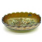 Vintage Imperial Glass Green Carnival Glass