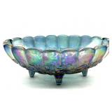 Vintage Indiana Glass Blue Carnival Glass Footed