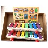 Vintage Fisher Price Wood Puzzle and Xylophones