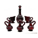Avon Cape Cod Ruby Red Glass Decanter Bottle,