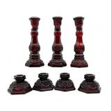 Avon Cape Cod Ruby Red Glass Candlesticks - one