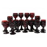 (21) Avon Cape Cod Ruby Red Glass Small Goblets