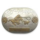 Vintage Denver Buckle Nickel Silver Rodeo Belt