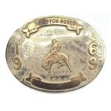 1969 So. Hutch Rodeo German Silver Belt Buckle