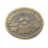 Vintage Franklin County Fair Belt Buckle 3'