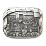1986 Central Livestock Corp Belt Buckle 3.25'