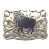 Vintage Western Leather Company Nickel Silver