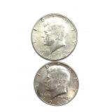 (2) 1968 Kennedy Half Dollars