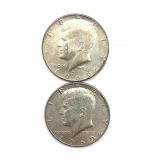 (2) 1969 Kennedy Half Dollars