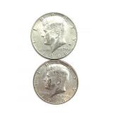 (2) 1968 Kennedy Half Dollars