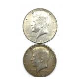 (2) 1968 Kennedy Half Dollars