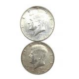 (2) 1968 Kennedy Half Dollars