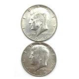 (2) 1968 Kennedy Half Dollars