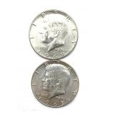 (2) 1969 Kennedy Half Dollars