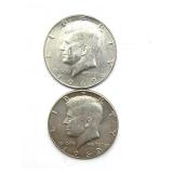 (2) 1969 Kennedy Half Dollars