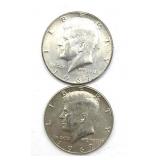 (2) 1967 Kennedy Half Dollars