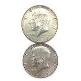 (2) 1967 Kennedy Half Dollars